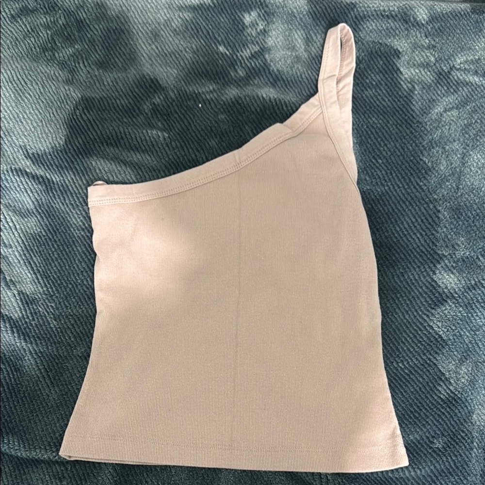 One-Shoulder Tan Top
